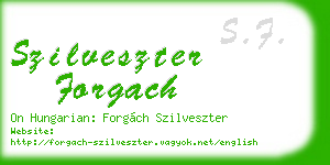 szilveszter forgach business card