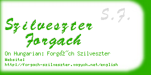 szilveszter forgach business card